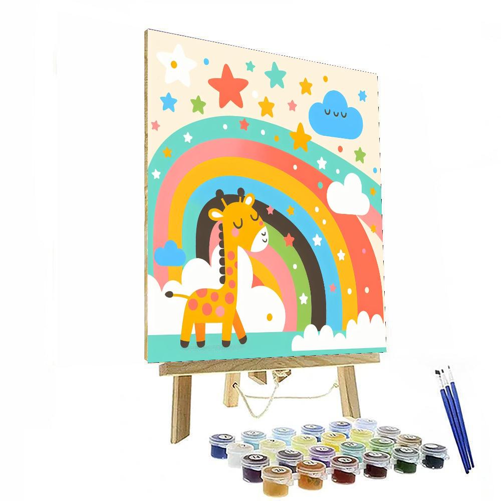 Giraffe's Sky Journey Number Painting