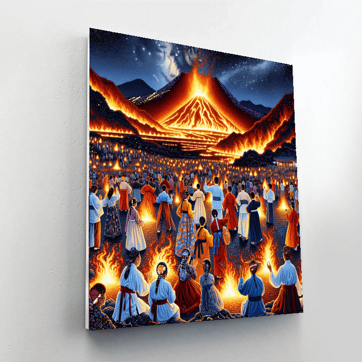 Jeju Fire Festival - South Korea Number Painting