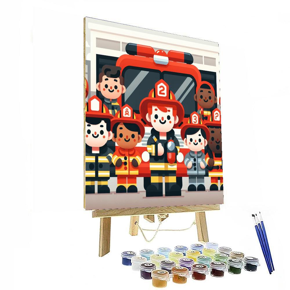 Courageous Firefighters Numbered Painting Kits