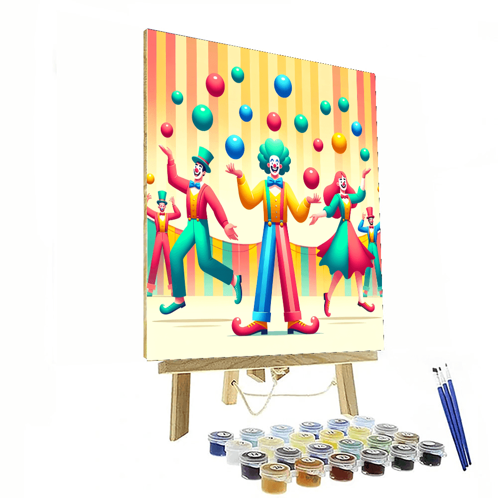 Colorful Circus Clowns Painting By Numbers Kit