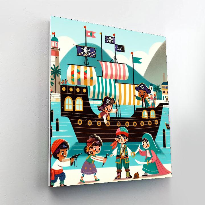 Petite Pirate Port Paint By Numbers Art