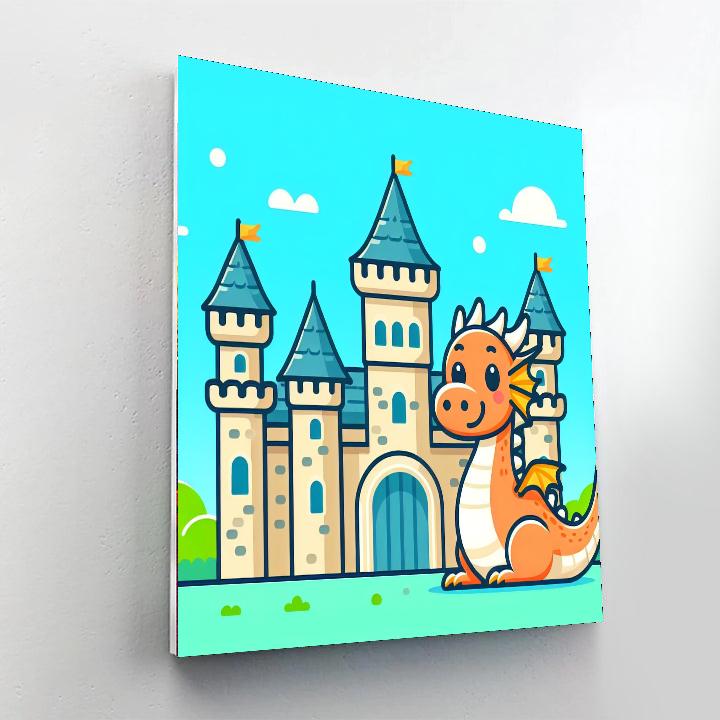 Friendly Dragon's Castle Numbered Painting Kits