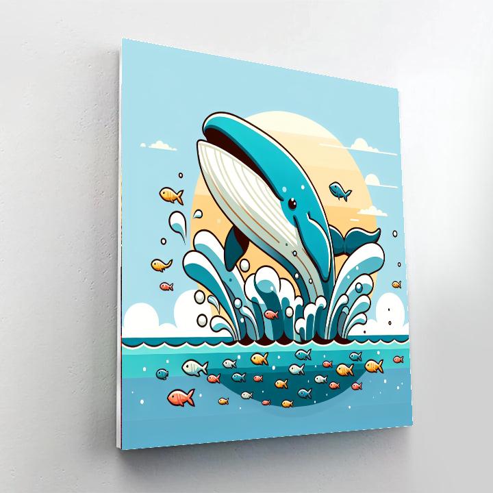 Whale's Playful Ocean Frolic Paint By Numbers Kits