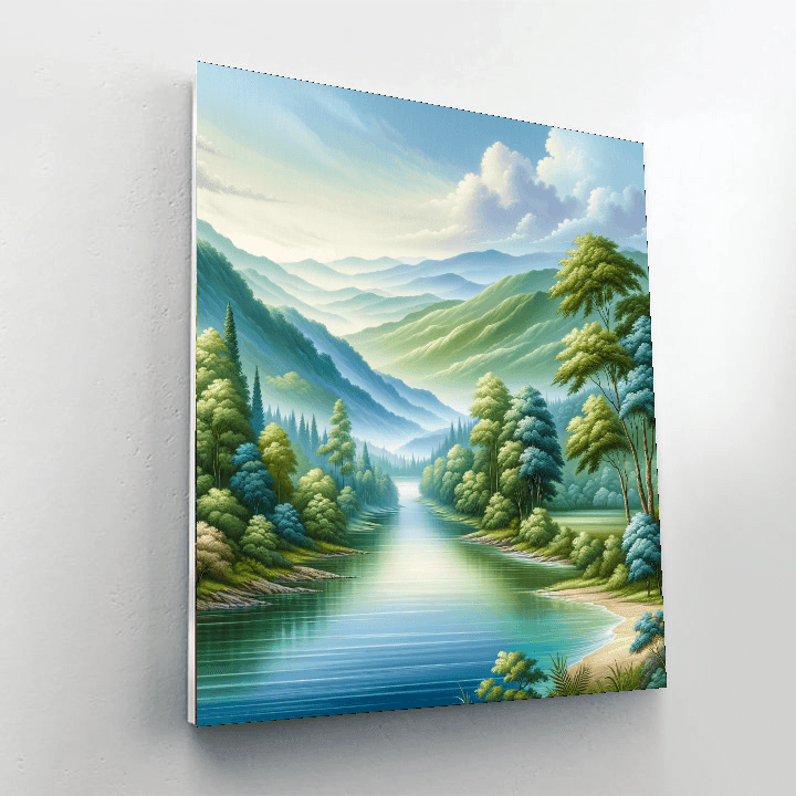 Peaceful River Valley Paint By Number