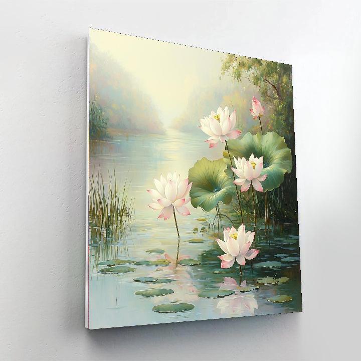 Zhao Mengfu Inspired Ephemeral Beauty Of Lotus Blossoms  Paint By Number