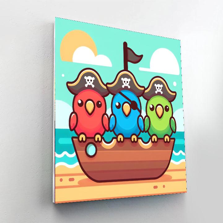 Pirate Parrot Pals Paint By Numbers Art