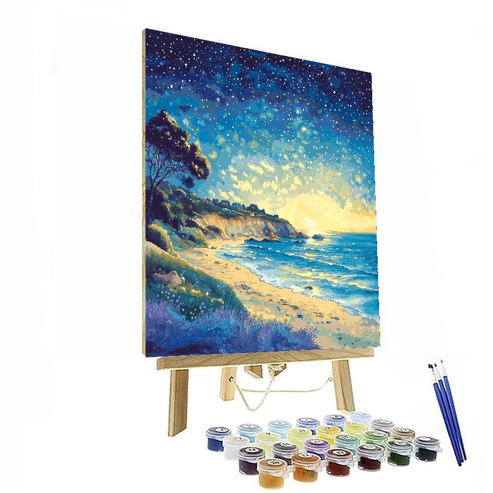 Georges Seurat Inspired Serenity Of Starry Shores  Numbered Painting Kits