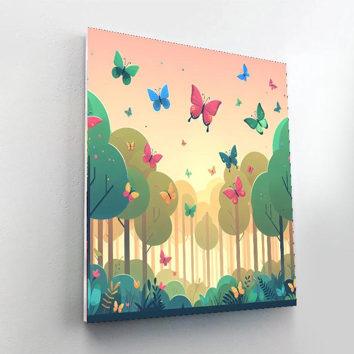 Magical Butterfly Forest Number Painting