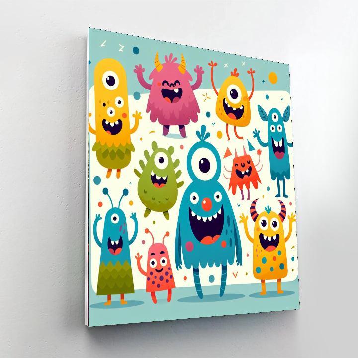 Doodle Monster Crew Paint By Numbers Art