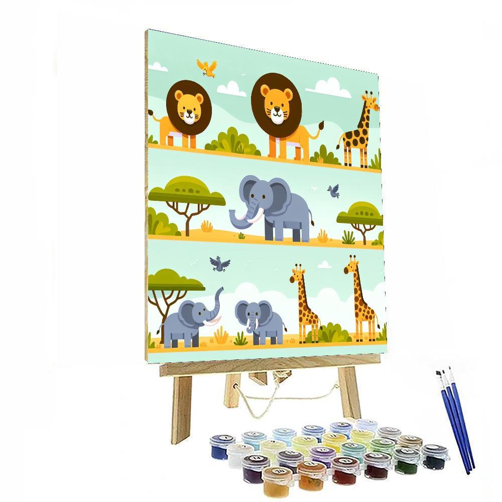 Safari Discovery Trail Painting By Numbers Kit