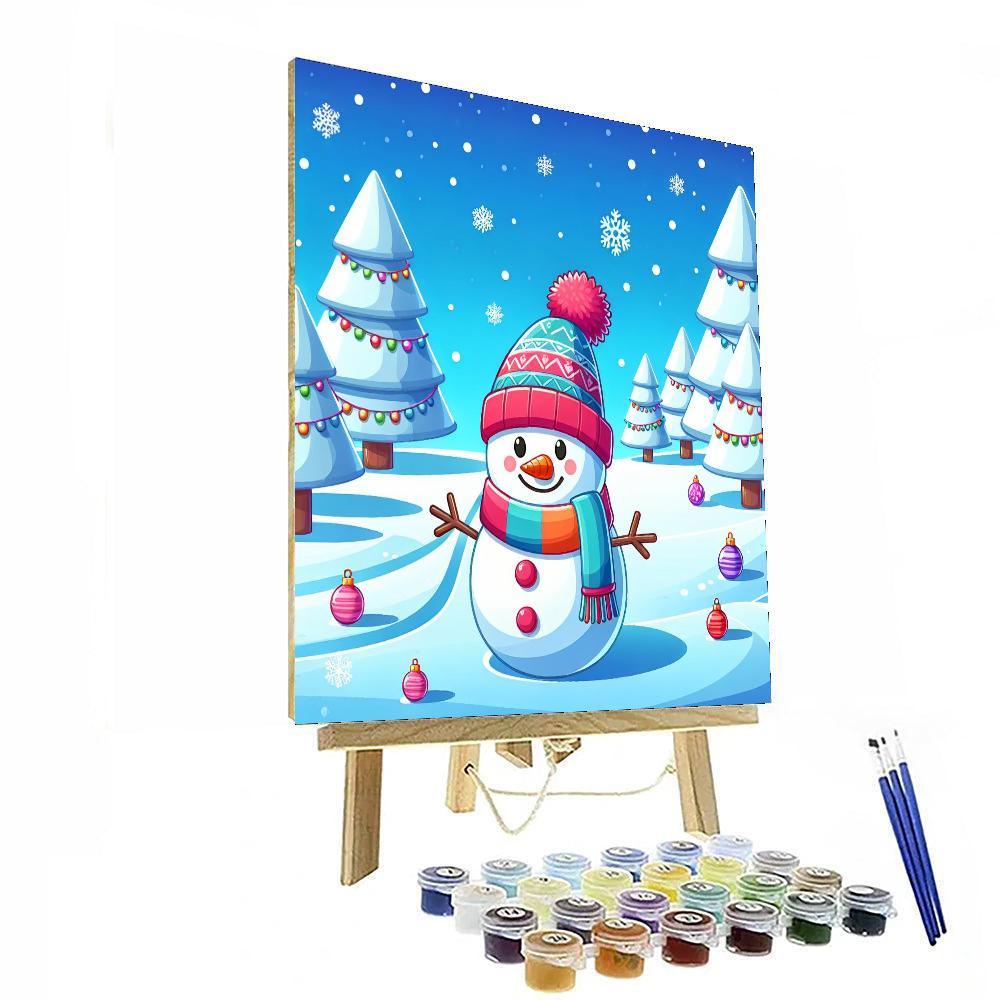 Whimsical Winter Scene Painting Number Kit