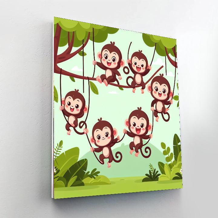 Silly Monkeys Painting Number Kit