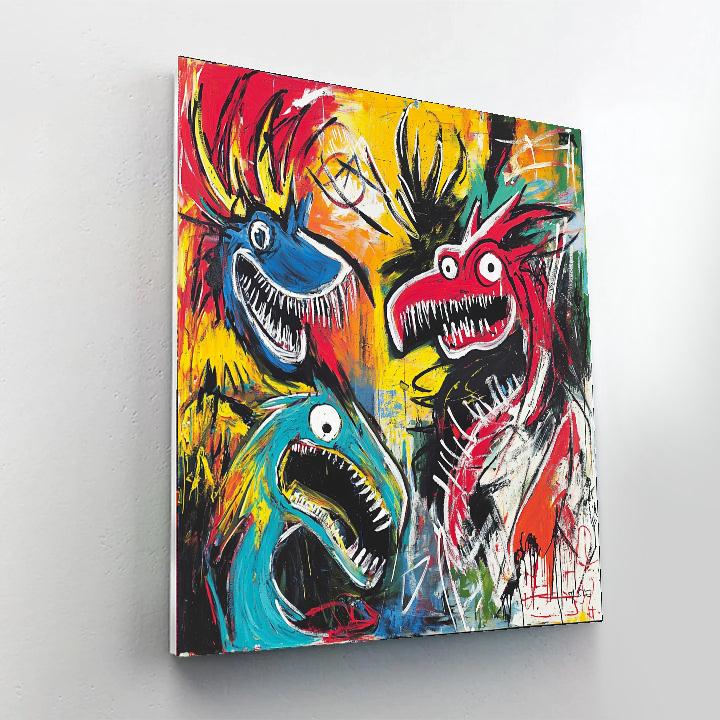 Jean-Michel Basquiat Inspired Contemporary Mythical Creatures  Paint By Numbers Kits