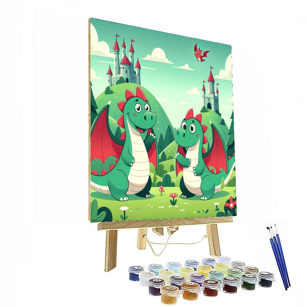 Charming Dragon Land Paint By Color