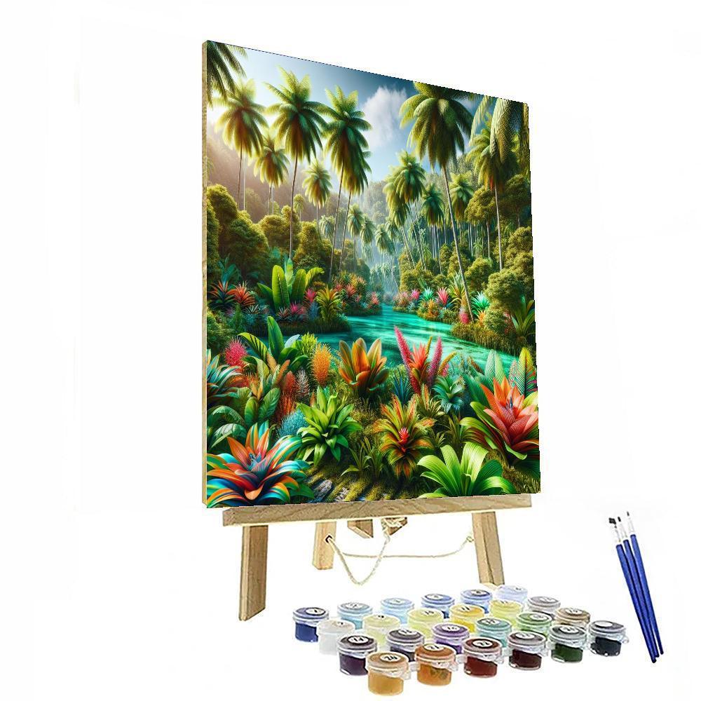 Verdant Tropical Paradise Painting By Numbers Kit