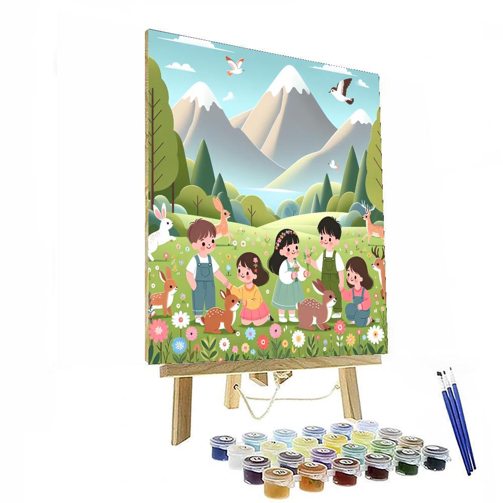 Majestic Mountain Meadows Numbered Painting Kits