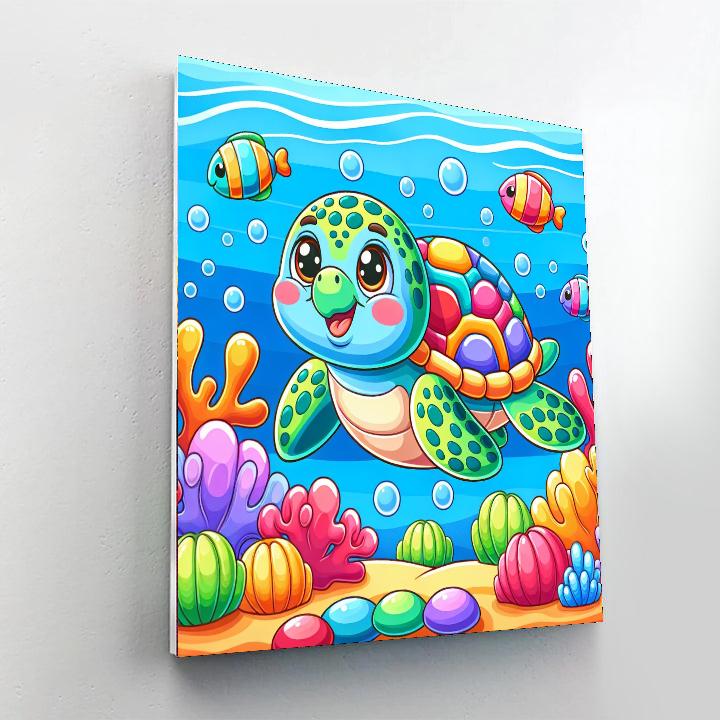 Singing Sea Turtle Painting Number Kit