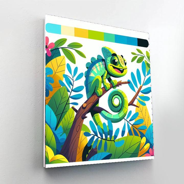 Happy Chameleon Paint By Numbers Art