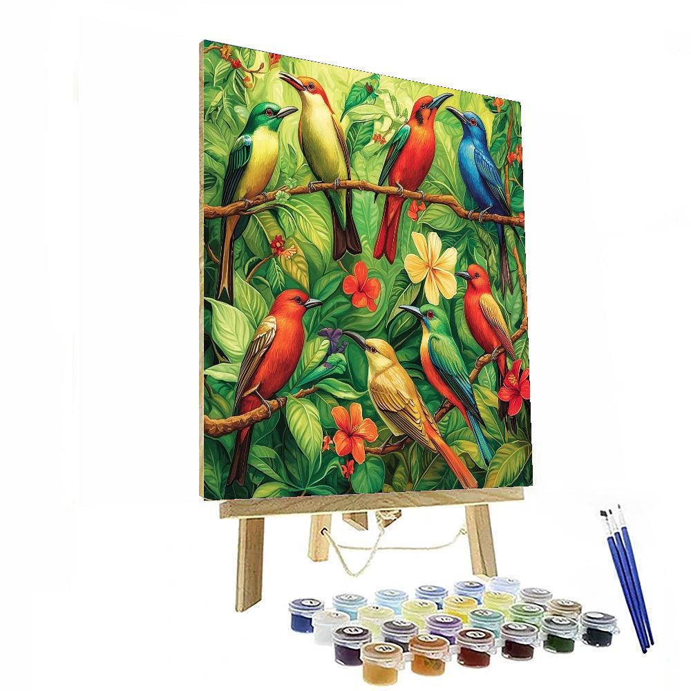 Audubon Inspired Exotic Tropical Birds  Paint By Numbers