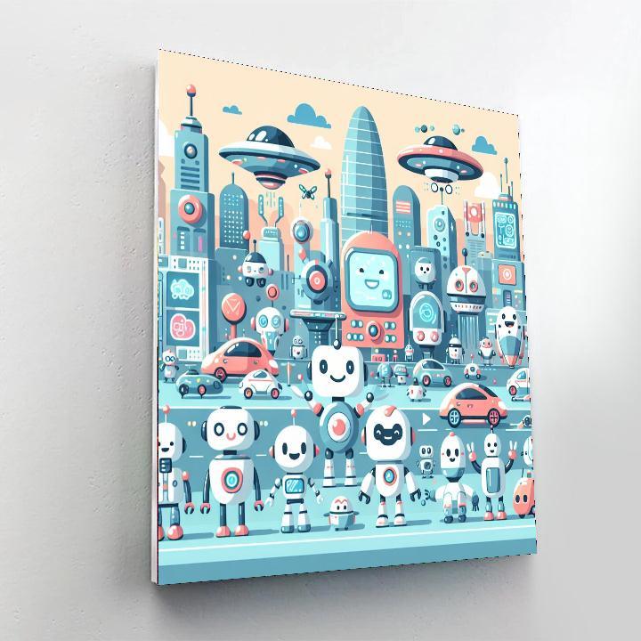 Robotic Future Friends DIY Paint By Numbers