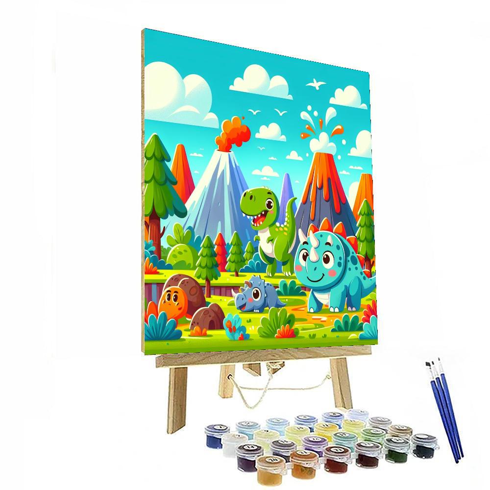 Friendly Dino Adventures Painting Number Kit