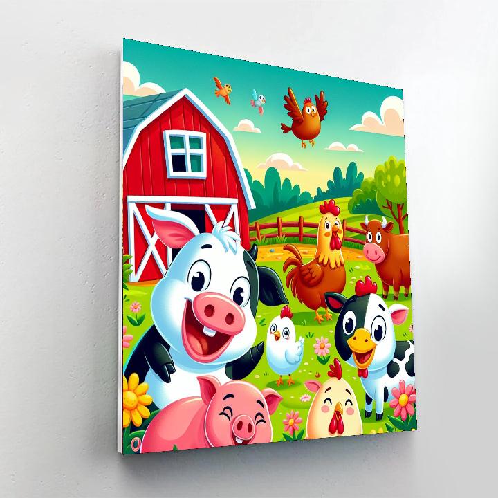 Silly Farmyard Friends Paint By Numbers Art