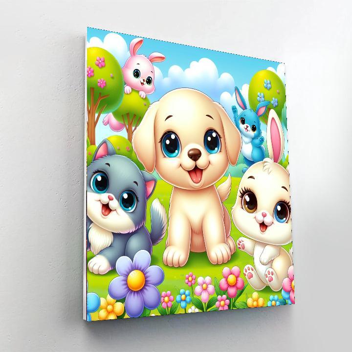 Cute Animal Pals Adventure Painting By Numbers Kit