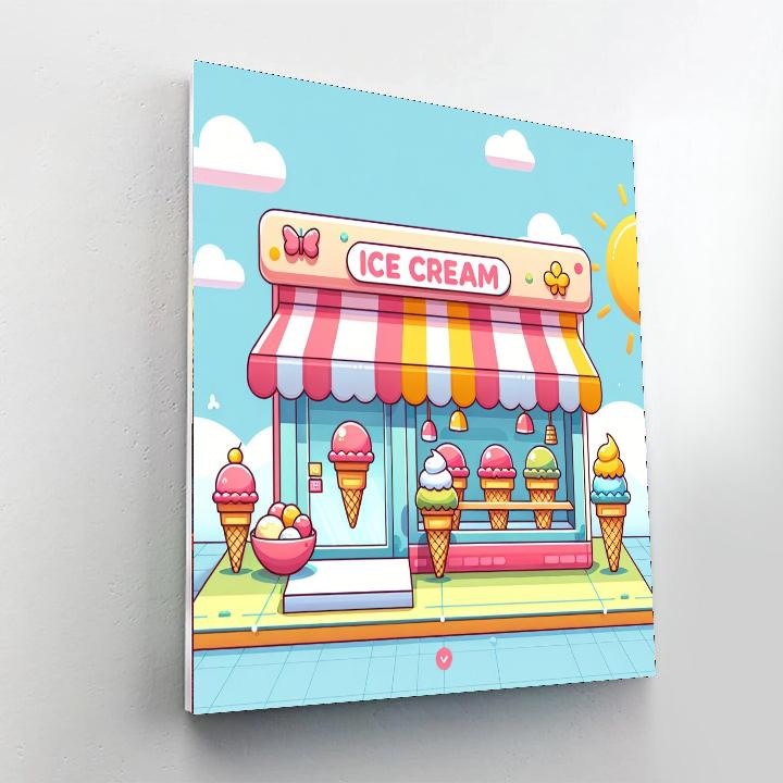 Funky Ice Cream Parlor Paint By Number