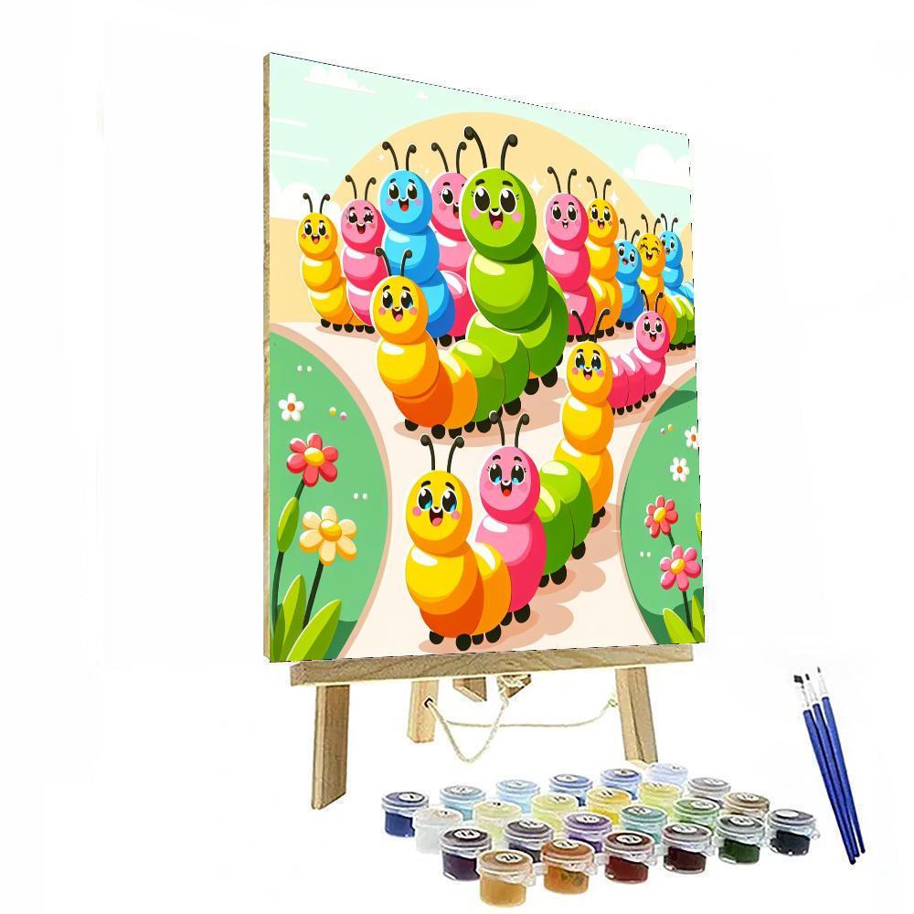 Happy Caterpillar Parade Number Painting