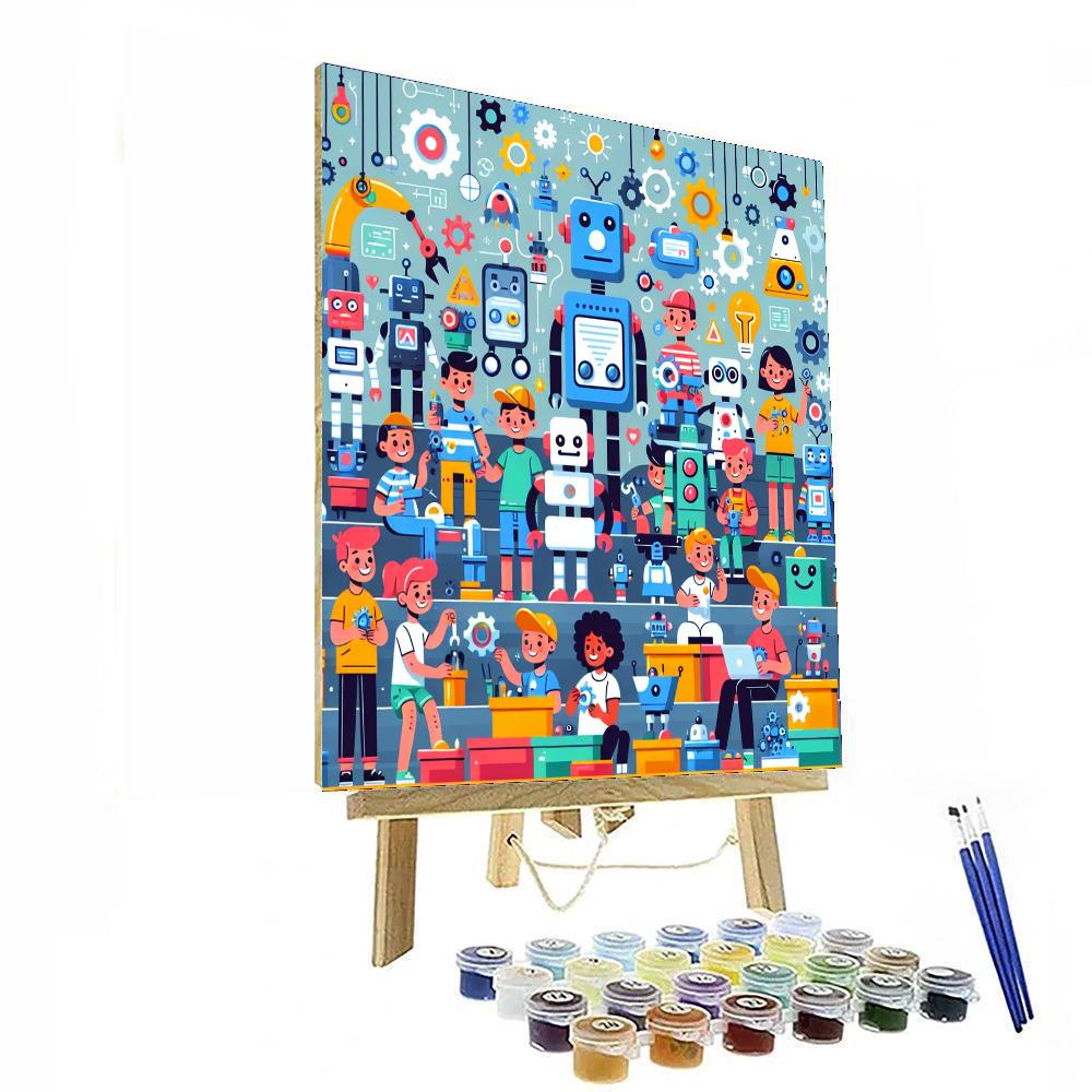 Robot Factory Discovery Painting Number Kit