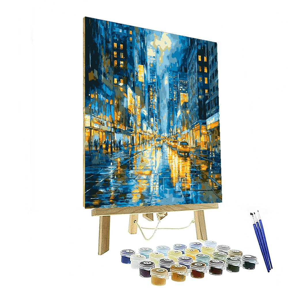 Edward Hopper Inspired City Lights In The Rain  Paint By Numbers Kits