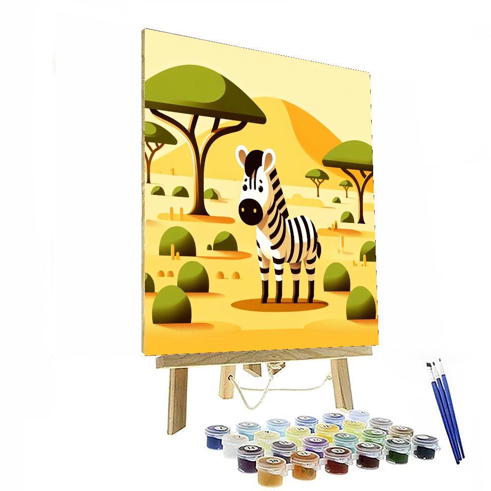 Curious Zebra's Savannah Safari Paint By Color