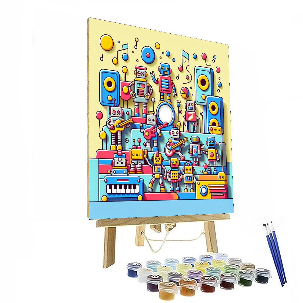 Robot Rock 'n' Roll Number Painting