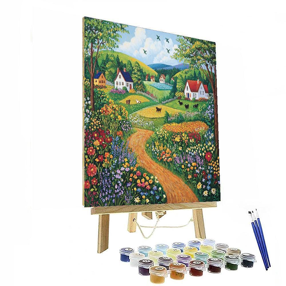 Folk Art Style Inspired Charming Whispers  Painting By Numbers Kit