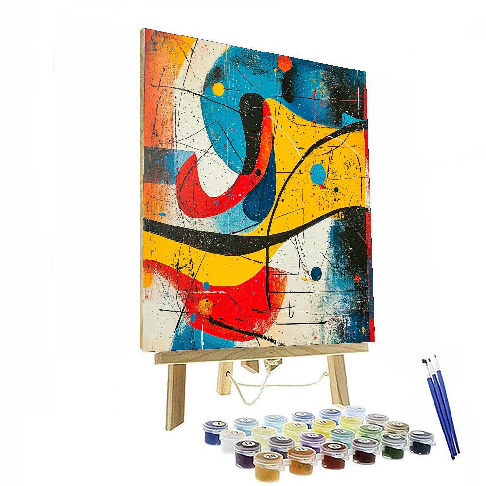 Joan Miró Inspired Surreal Vibrance  Paint By Numbers Art