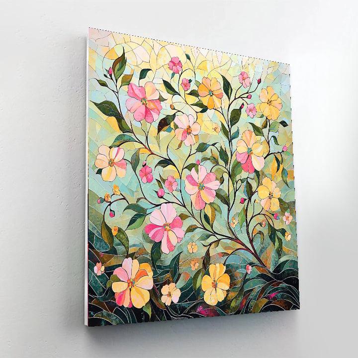 Alphonse Mucha Inspired Dancing Blossoms  Painting Number Kit