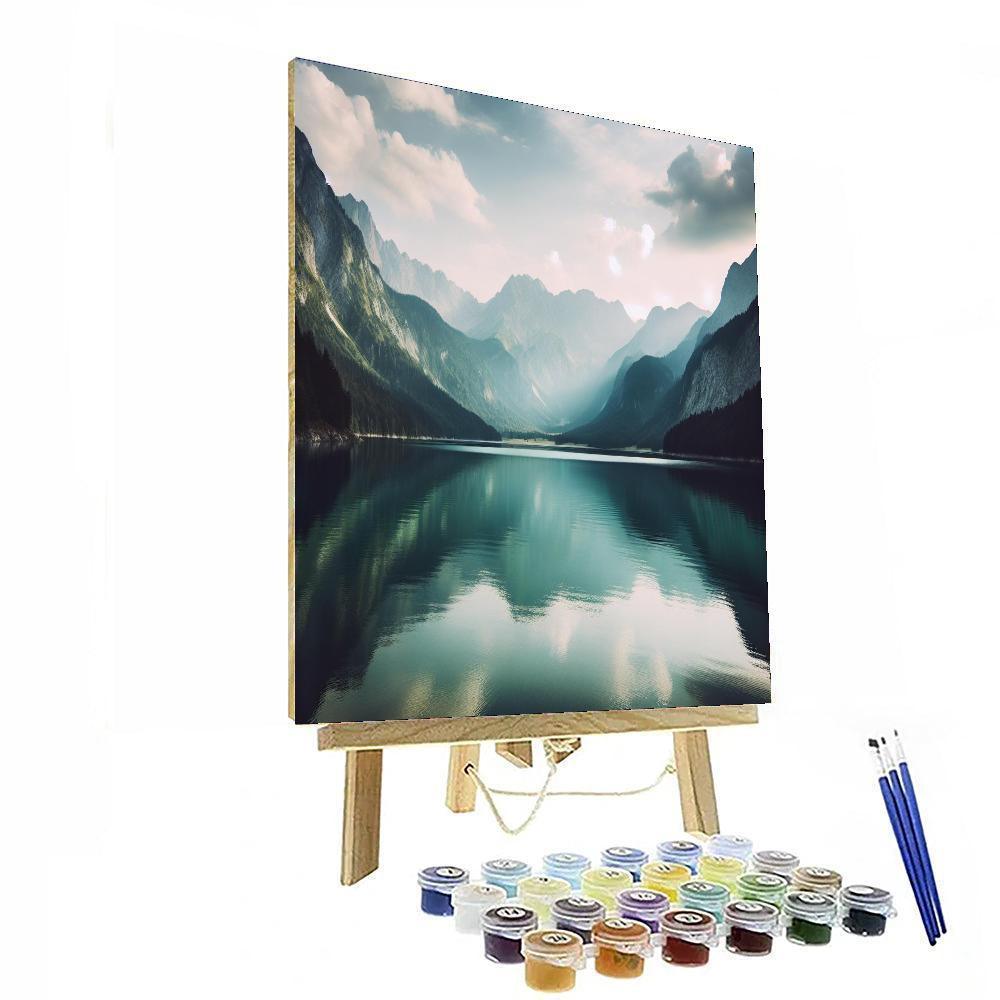 Quiet Mountain Lake Number Painting