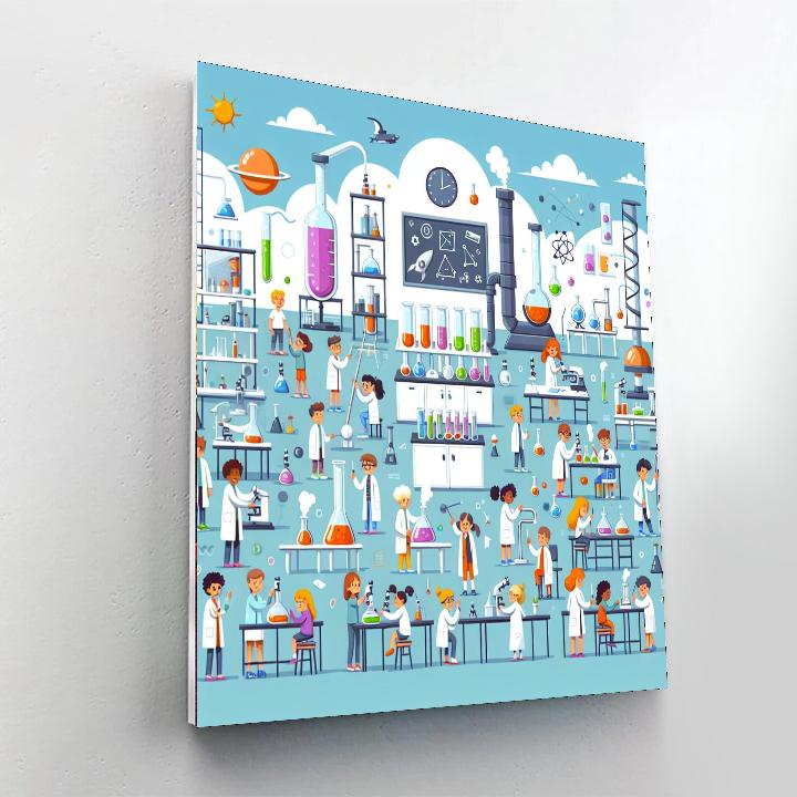 Fun Science Lab Discovery Painting Number Kit