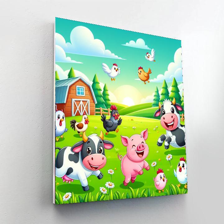 Fluffy Farm Friends Numbered Painting Kits