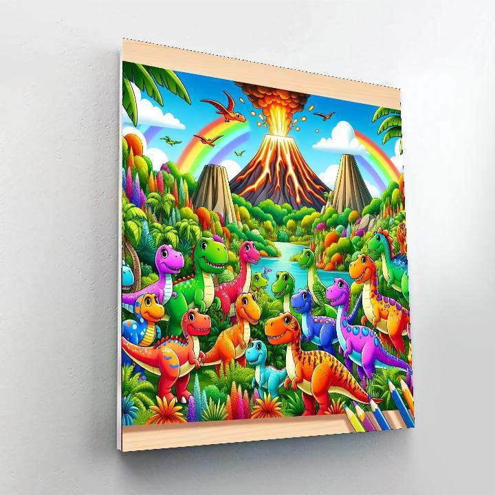 Exciting Dinosaur Safari Number Painting