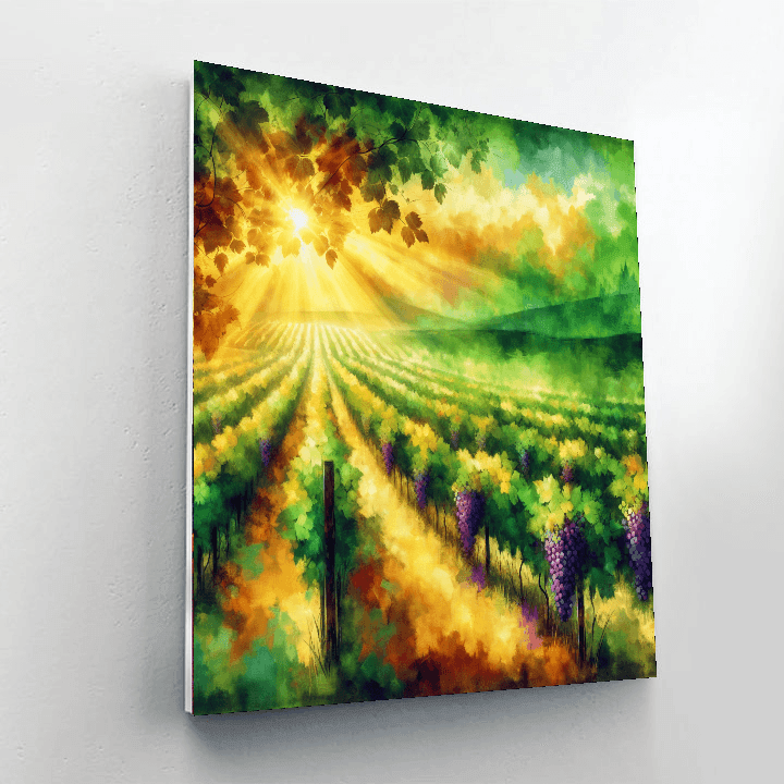 Charming Vineyard Rows Number Painting