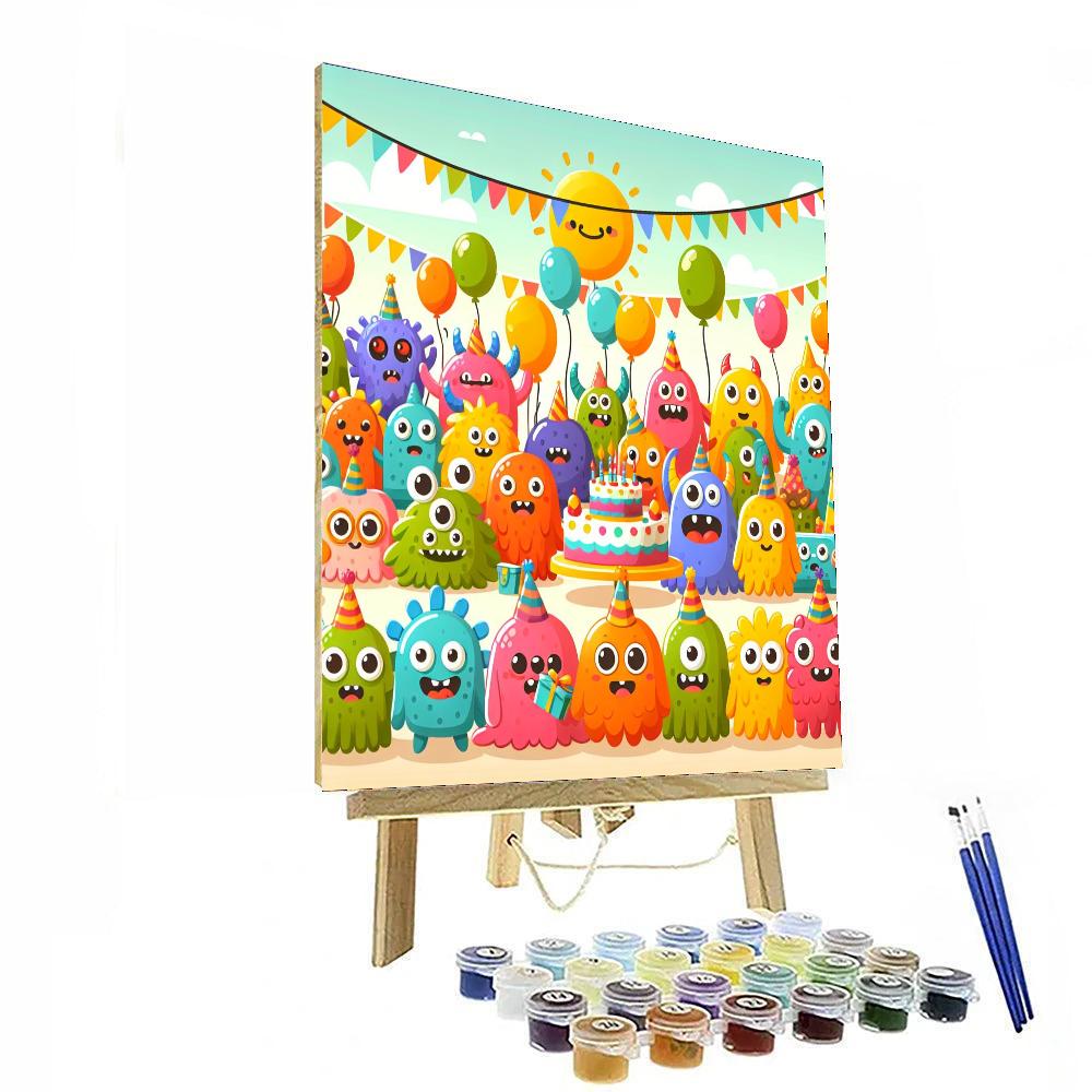 Colorful Monster Party DIY Paint By Numbers
