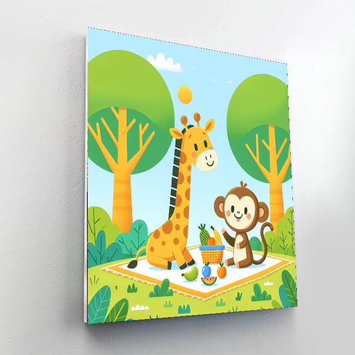 Jungle Animal Picnic Number Painting