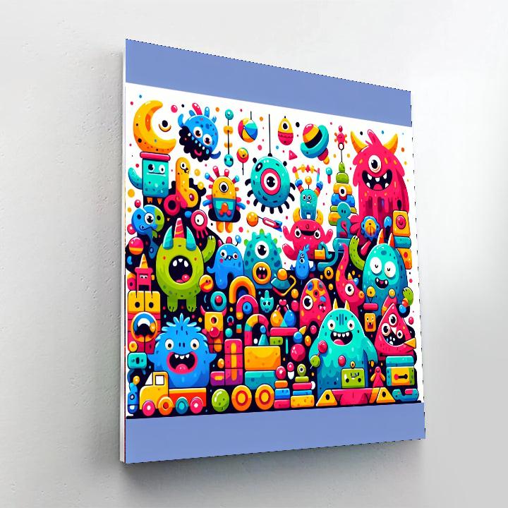 Friendly Monsters Playdate DIY Paint By Numbers