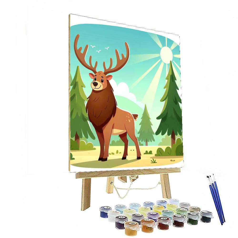 Eager Elk Paint By Numbers Art