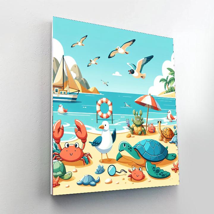 Splendid Seaside Safari Painting Number Kit