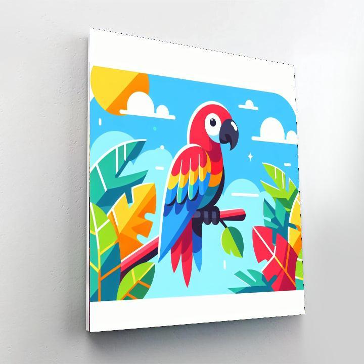 Colorful Tropical Parrot Paint By Numbers Art