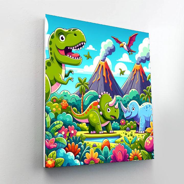 Colorful Dinosaurs Paint By Numbers Kits
