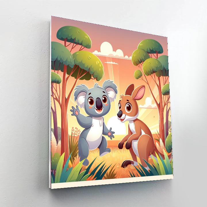 Koala's Kangaroo Kaper Number Painting