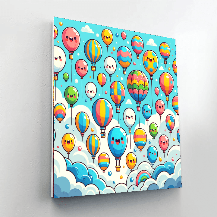 Cheerful Balloon Festival Numbered Painting Kits